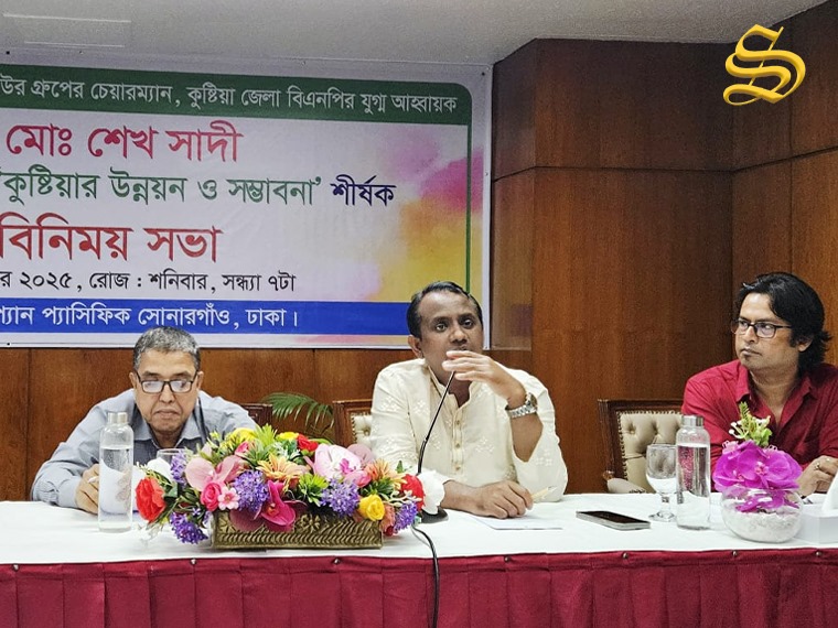 কুষ্টিয়ার উন্নয়ন ও সম্ভাবনা বিষয়ে মতবিনিময় সভায় বক্তব্য রাখলেন মো. শেখ সাদী